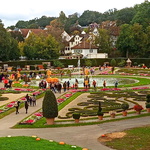 Kürbisausstellung am Brunnen im Schlossgarten