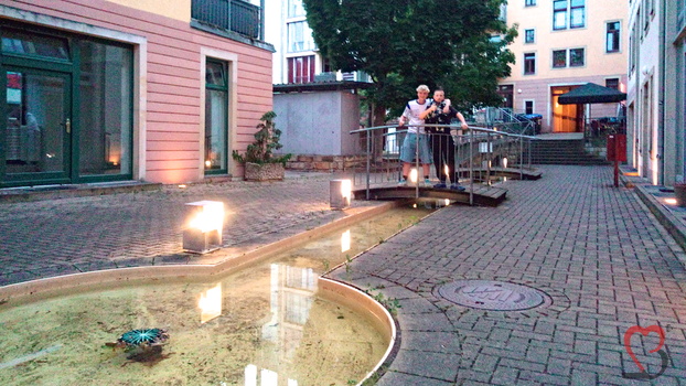 Hof mit Wasserlauf in Dresden