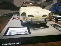Volkswagen Type 14 Fahrzeug Museum Autostadt Wolfsburg -- Volkswagen Type 14 in der Autostadt in Wolfsburg Niedersachsen mit hauseigenen Volkswagen Modellen von der Entstehung bis zu modernen Elektrofahrzeugen sowie eine Vielzahl alter Oldtimer und Rennautos.